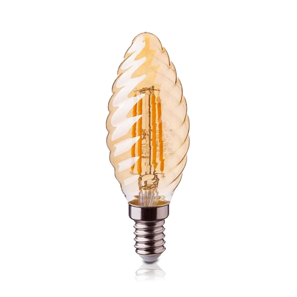 LED FILAMENT | E14 | LED KAARSLAMP | RIBBEL | DIMBAAR | AMBER | 2W