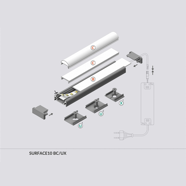 Opbouwprofiel aluminium 