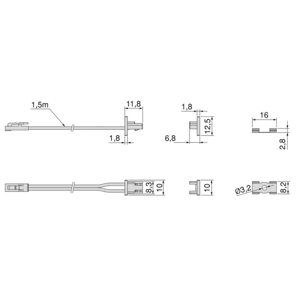 Aansluitstekker voor Pyxis LED opbouwarmatuur
