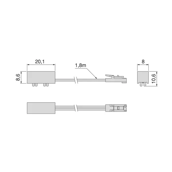 Accessoires en kabels voor Diwo rail