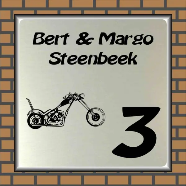 Naambordje Motorrijder 01