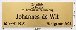 Goud Aluminium Herdenkingsplaatje Vierkant (303)