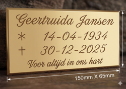 Goud Aluminium Herdenkingsplaatje Modern