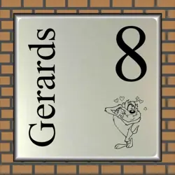 Naambordje RVS-look Illustratie 04